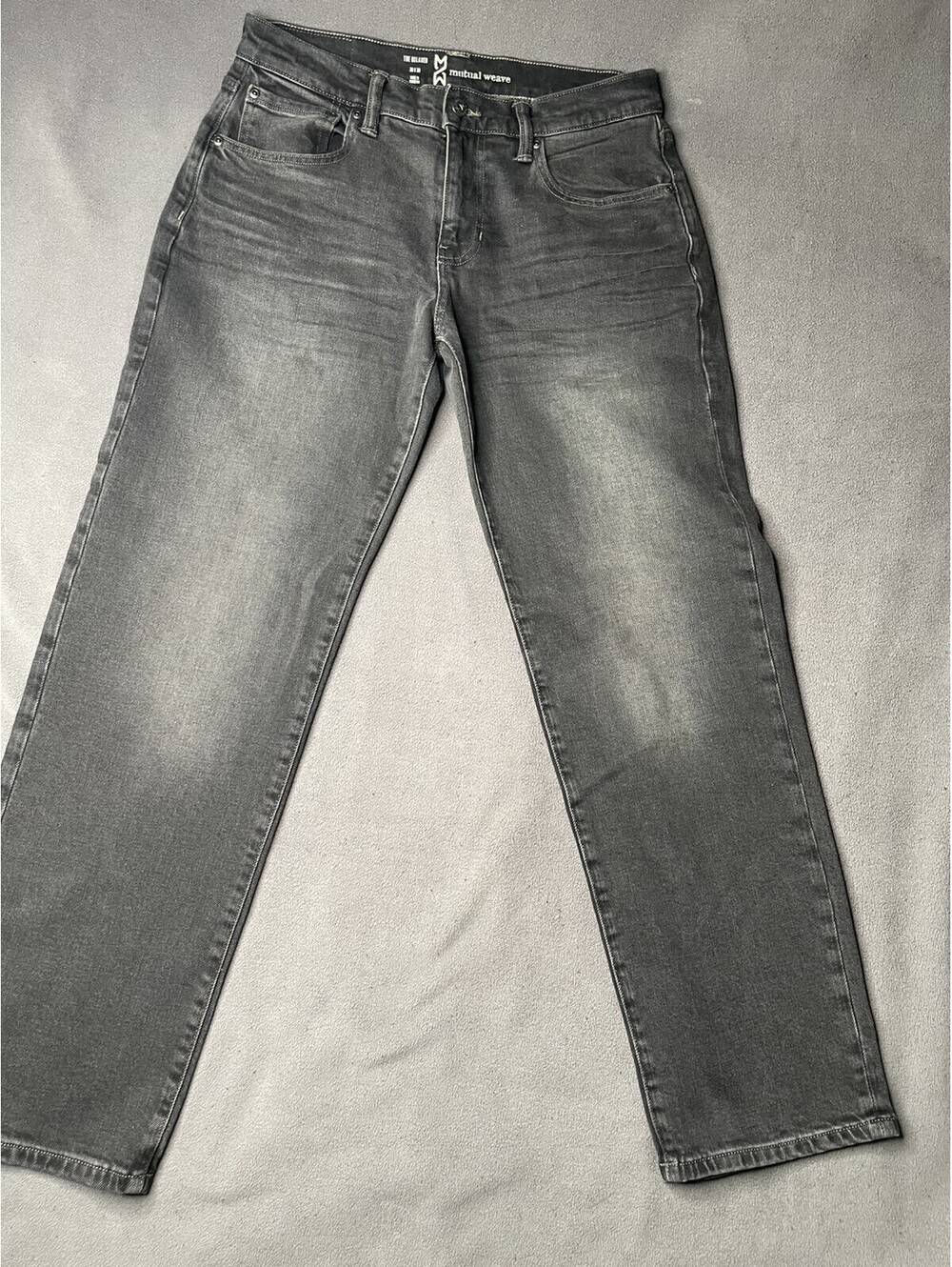 Mutual Weave Jeans Men The Relaxed Straight Leg Faded Black 30x30
